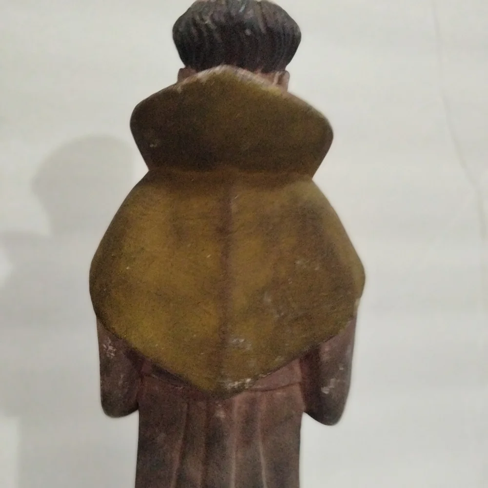 Antique religious saint wooden hand carved sculpture Spanish hand painted - Picture 10 of 11